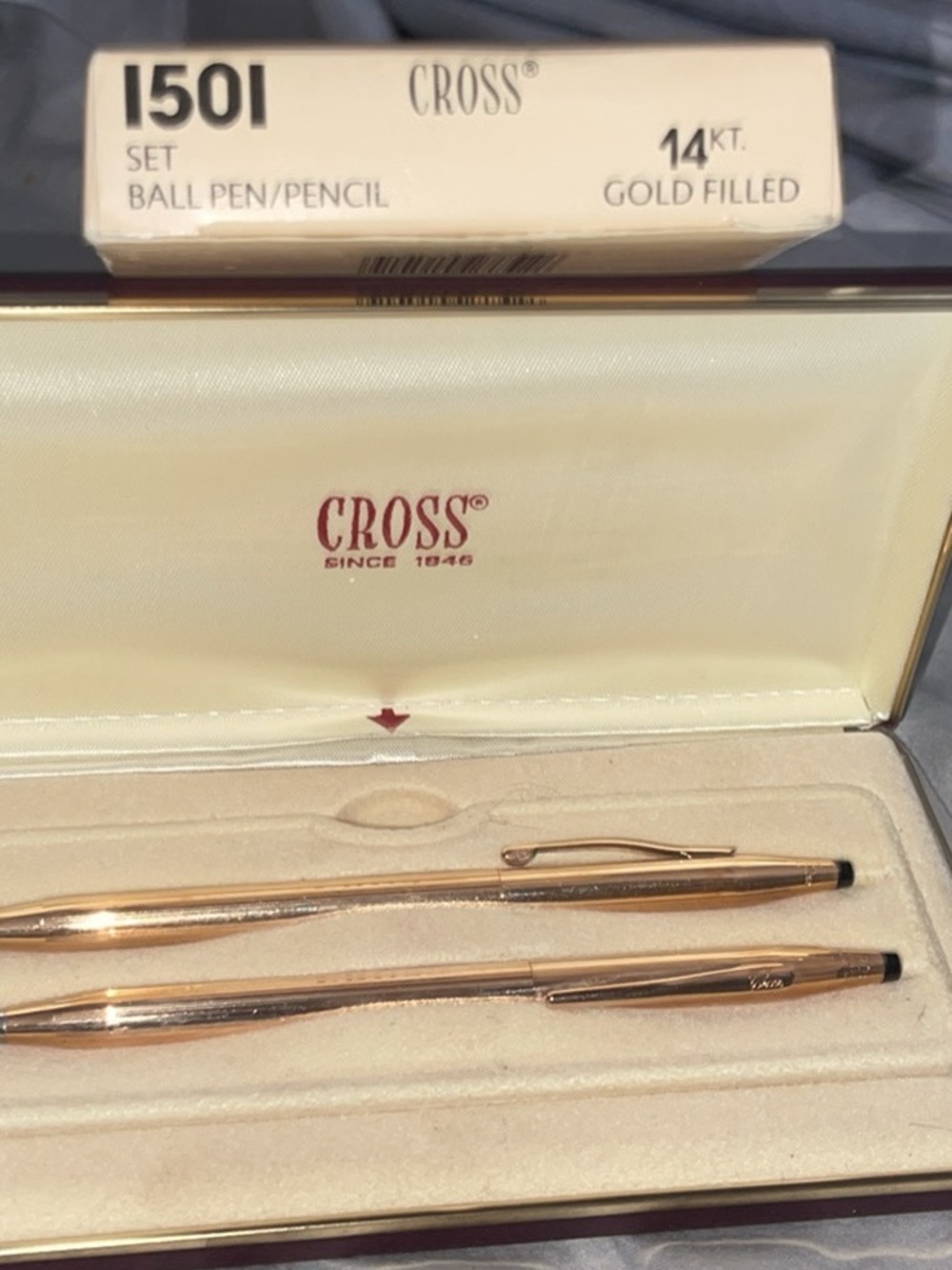Cross 1501 Gold-Filled Ball Pen & Pencil Set - 14KT Gold Filled